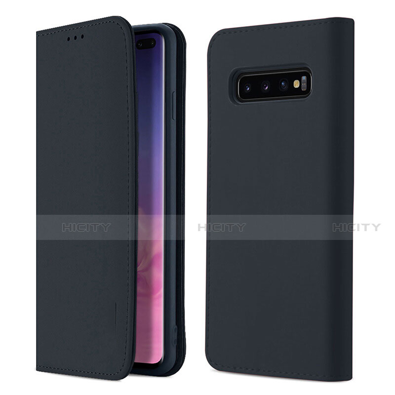 Handytasche Stand Schutzhülle Flip Leder Hülle T03 für Samsung Galaxy S10 Plus groß