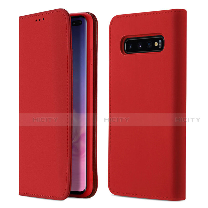 Handytasche Stand Schutzhülle Flip Leder Hülle T03 für Samsung Galaxy S10 Plus groß