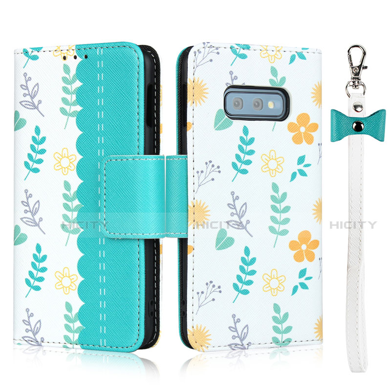 Handytasche Stand Schutzhülle Flip Leder Hülle T03 für Samsung Galaxy S10e Cyan Plus