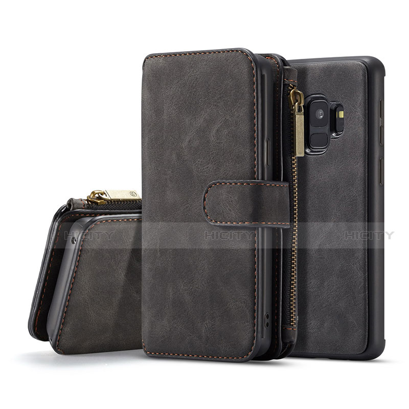 Handytasche Stand Schutzhülle Flip Leder Hülle T03 für Samsung Galaxy S9 Schwarz