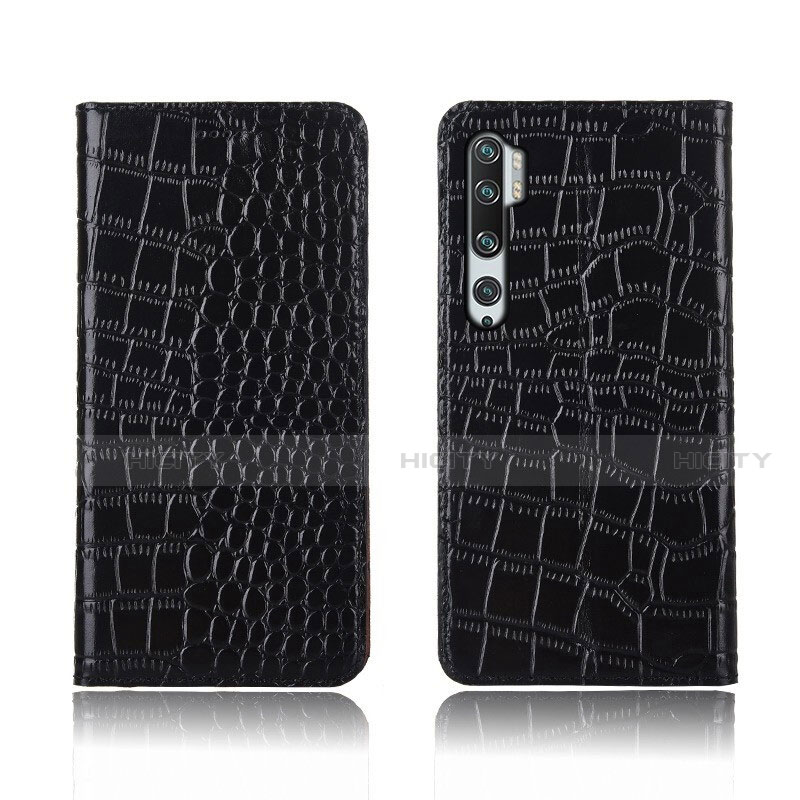 Handytasche Stand Schutzhülle Flip Leder Hülle T03 für Xiaomi Mi Note 10 Schwarz