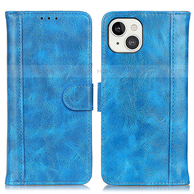 Handytasche Stand Schutzhülle Flip Leder Hülle T04 für Apple iPhone 13 Blau Plus