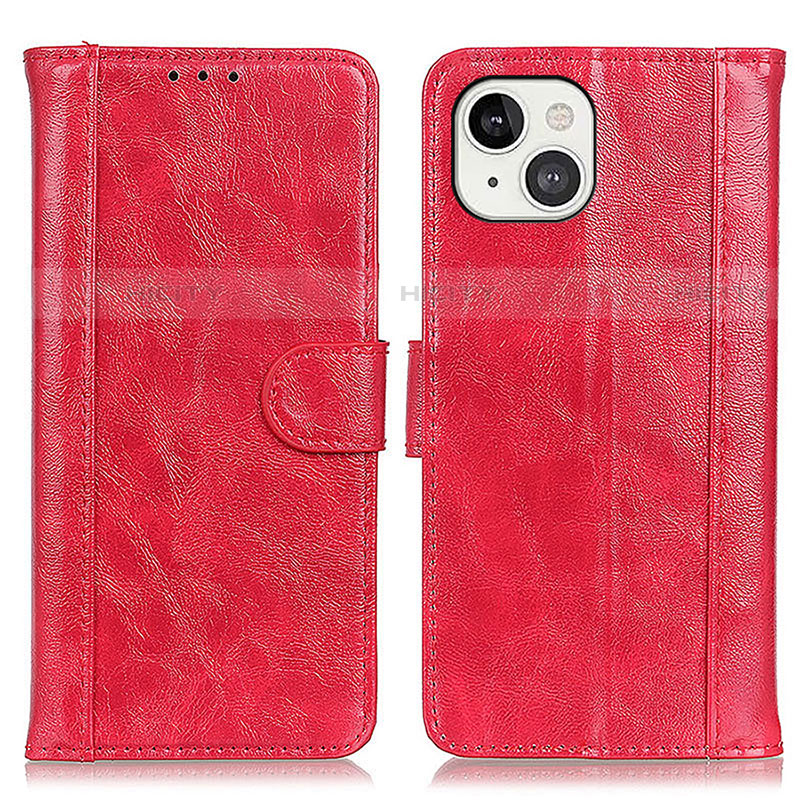 Handytasche Stand Schutzhülle Flip Leder Hülle T04 für Apple iPhone 13 Rot Plus