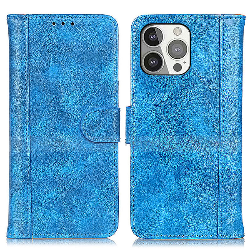 Handytasche Stand Schutzhülle Flip Leder Hülle T04 für Apple iPhone 14 Pro Blau Plus