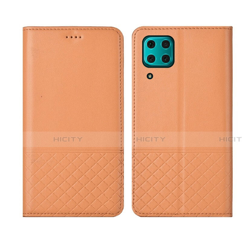 Handytasche Stand Schutzhülle Flip Leder Hülle T04 für Huawei P40 Lite Orange Plus