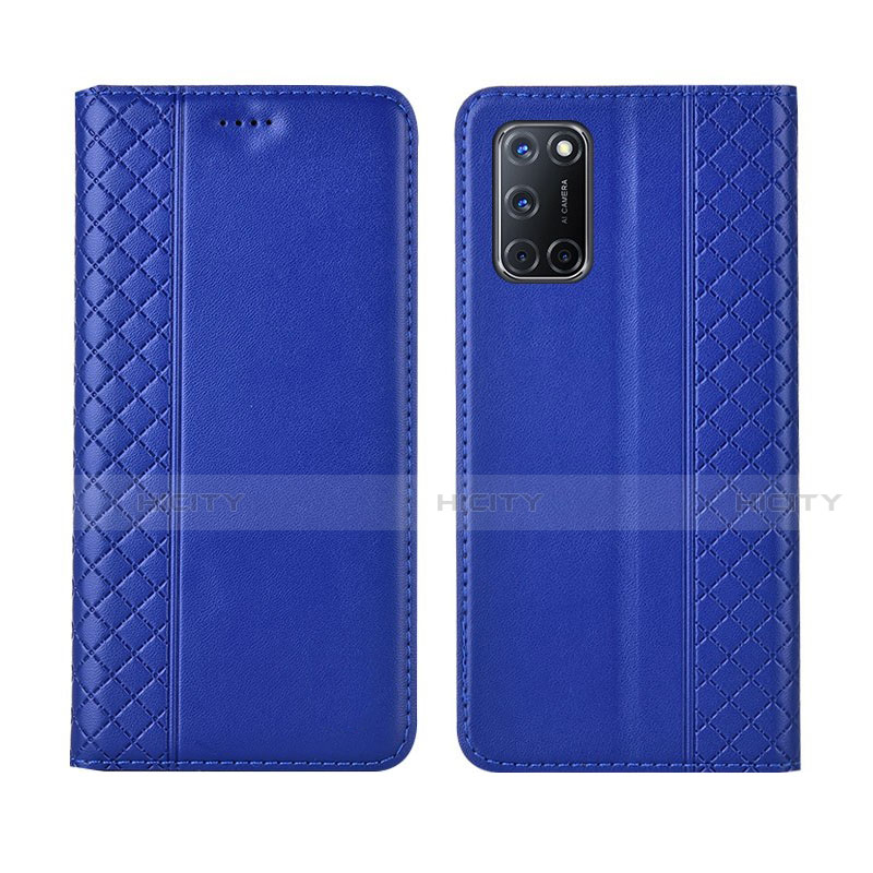 Handytasche Stand Schutzhülle Flip Leder Hülle T04 für Oppo A72 Blau