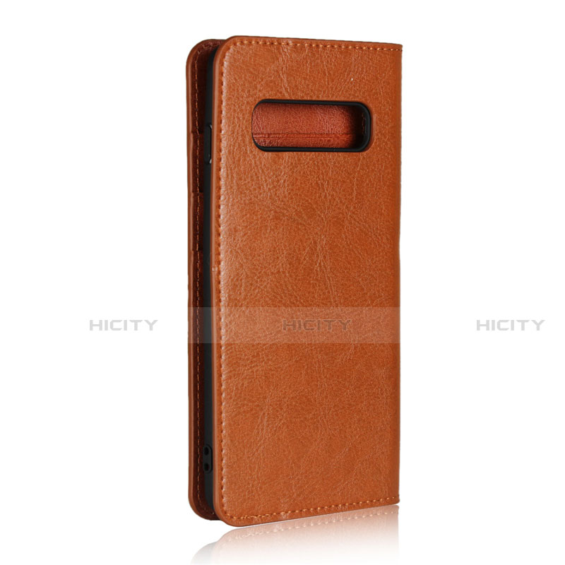 Handytasche Stand Schutzhülle Flip Leder Hülle T04 für Samsung Galaxy S10 5G Orange Plus