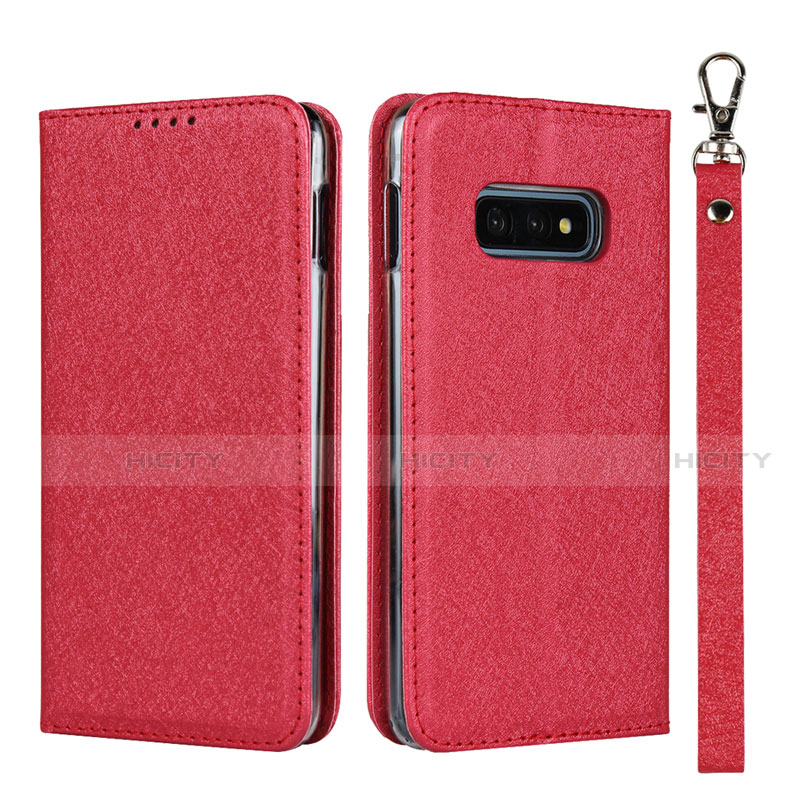 Handytasche Stand Schutzhülle Flip Leder Hülle T04 für Samsung Galaxy S10e Rot