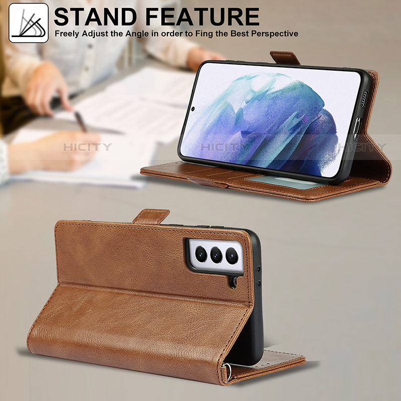 Handytasche Stand Schutzhülle Flip Leder Hülle T04D für Samsung Galaxy S21 FE 5G groß