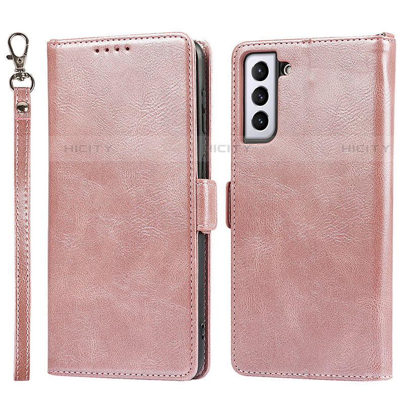 Handytasche Stand Schutzhülle Flip Leder Hülle T04D für Samsung Galaxy S23 Plus 5G Rosegold