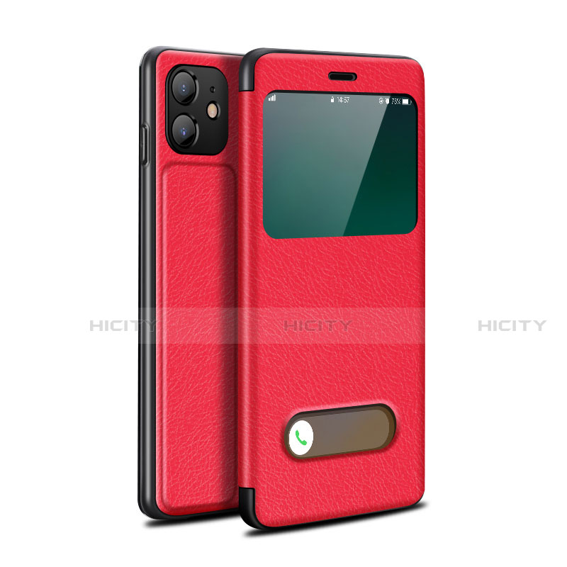 Handytasche Stand Schutzhülle Flip Leder Hülle T05 für Apple iPhone 12 Rot