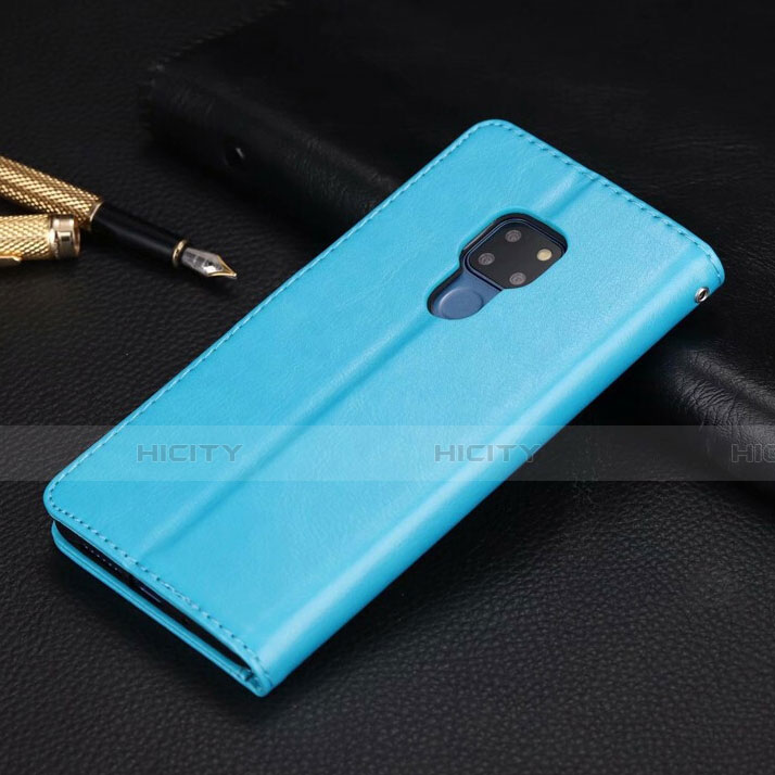 Handytasche Stand Schutzhülle Flip Leder Hülle T05 für Huawei Mate 20 X 5G Hellblau