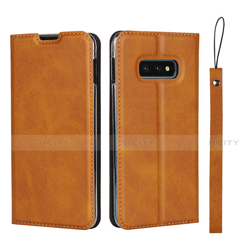 Handytasche Stand Schutzhülle Flip Leder Hülle T05 für Samsung Galaxy S10e Orange