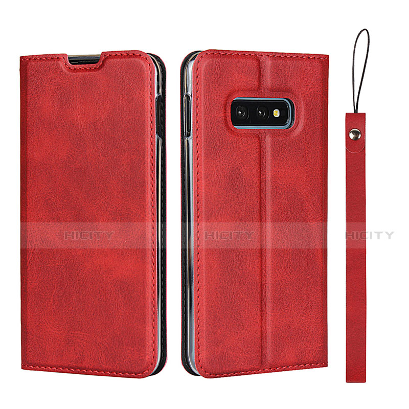 Handytasche Stand Schutzhülle Flip Leder Hülle T05 für Samsung Galaxy S10e Rot