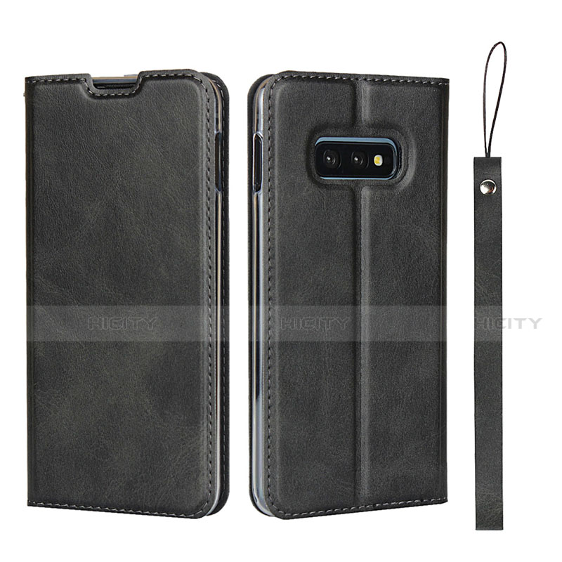 Handytasche Stand Schutzhülle Flip Leder Hülle T05 für Samsung Galaxy S10e Schwarz