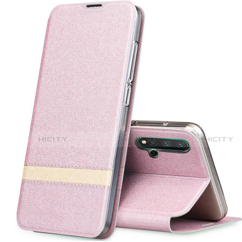 Handytasche Stand Schutzhülle Flip Leder Hülle T06 für Huawei Nova 5 Pro Rosegold