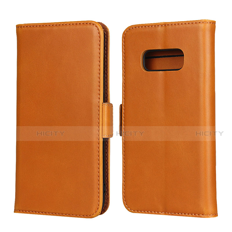 Handytasche Stand Schutzhülle Flip Leder Hülle T06 für Samsung Galaxy S10e Orange