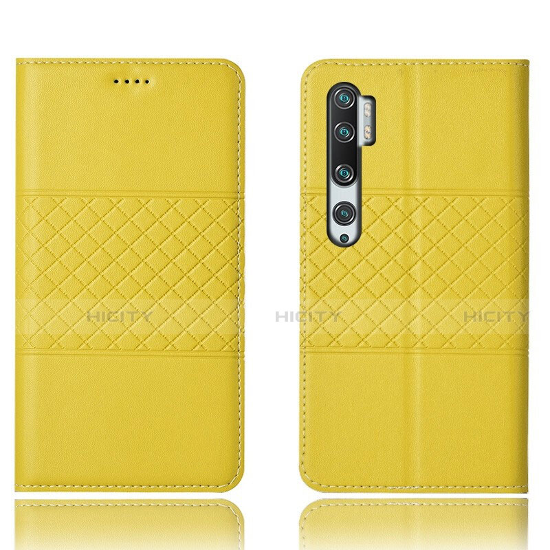 Handytasche Stand Schutzhülle Flip Leder Hülle T06 für Xiaomi Mi Note 10 Gelb Plus