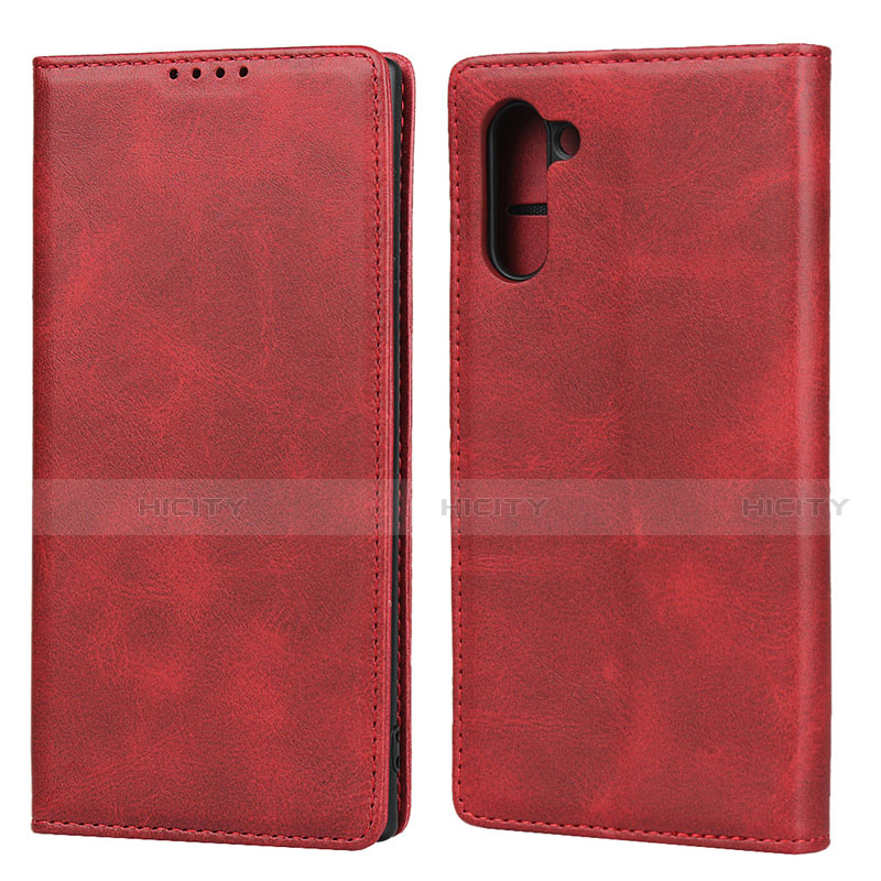 Handytasche Stand Schutzhülle Flip Leder Hülle T07 für Samsung Galaxy Note 10 5G Rot