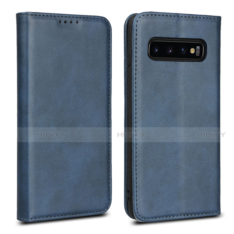 Handytasche Stand Schutzhülle Flip Leder Hülle T07 für Samsung Galaxy S10 5G Blau Plus