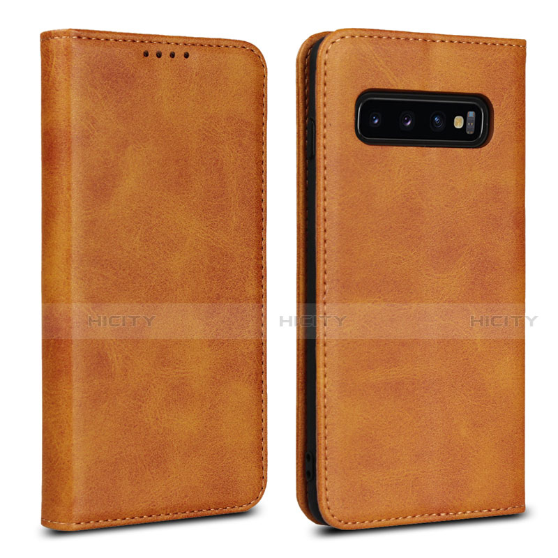 Handytasche Stand Schutzhülle Flip Leder Hülle T07 für Samsung Galaxy S10 5G Orange Plus