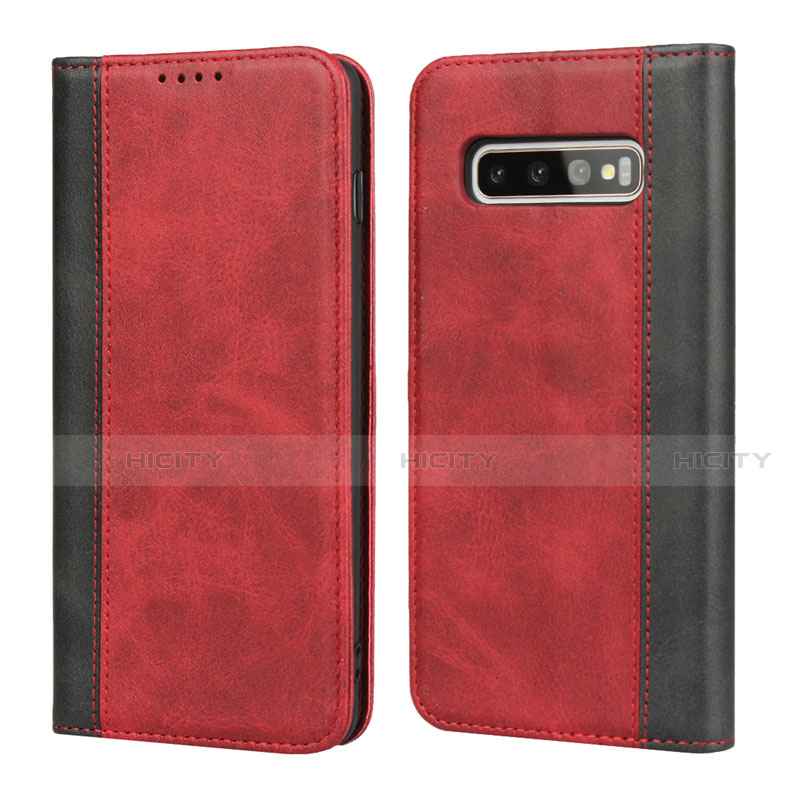 Handytasche Stand Schutzhülle Flip Leder Hülle T07 für Samsung Galaxy S10 Plus Rot