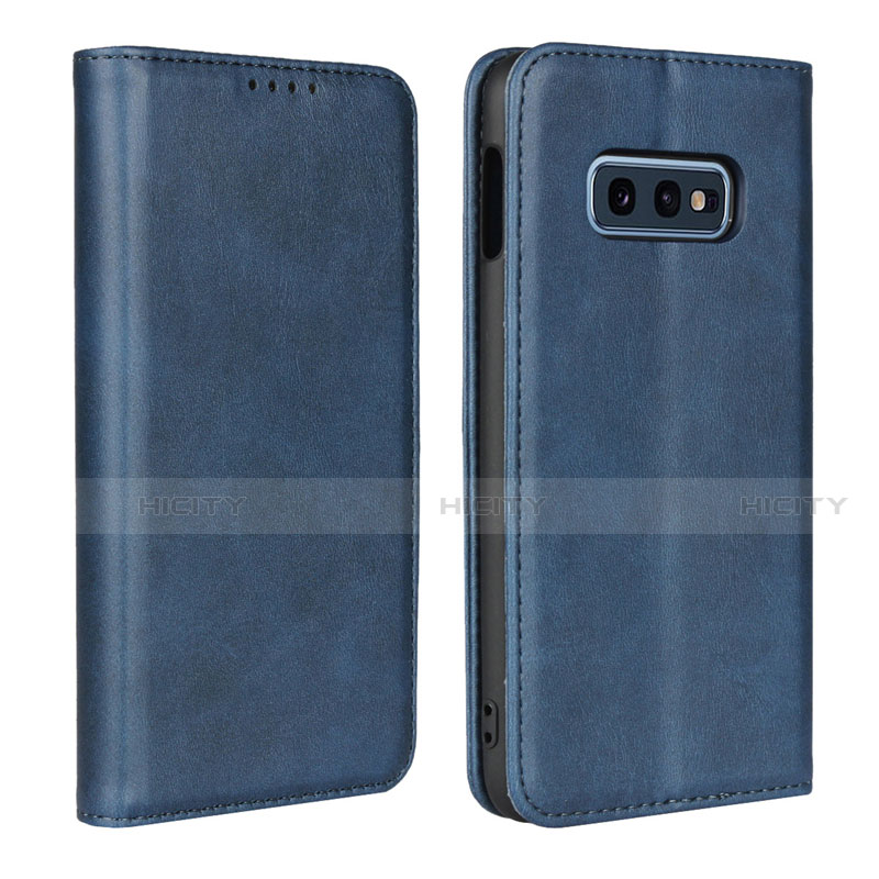 Handytasche Stand Schutzhülle Flip Leder Hülle T07 für Samsung Galaxy S10e Blau