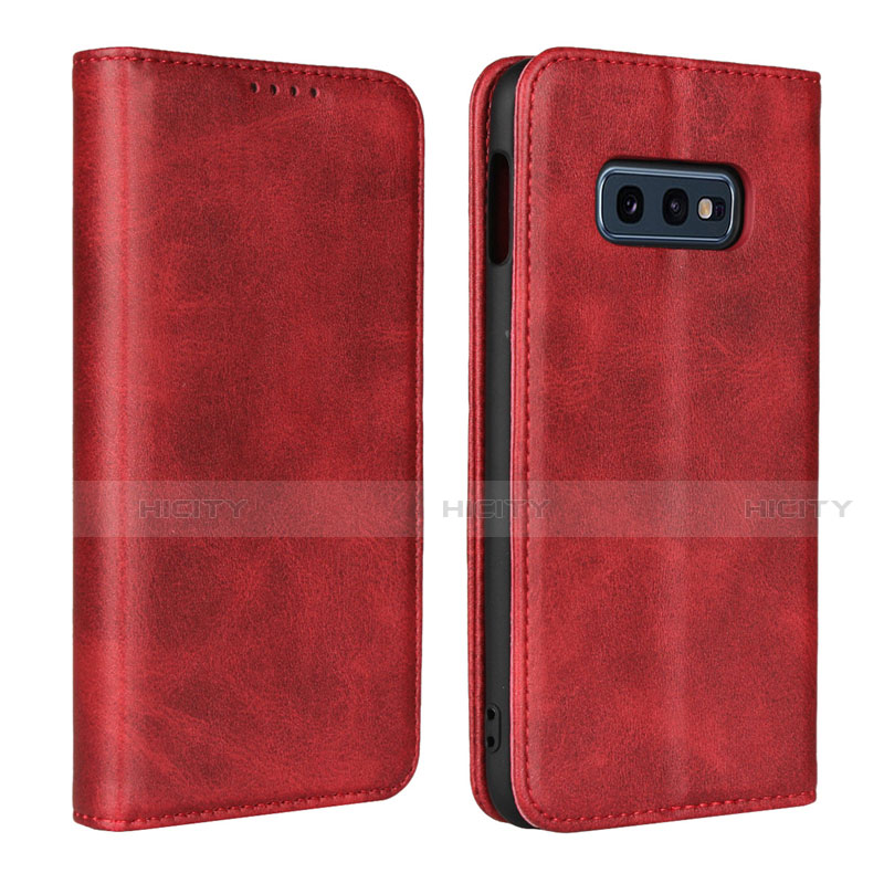 Handytasche Stand Schutzhülle Flip Leder Hülle T07 für Samsung Galaxy S10e Rot