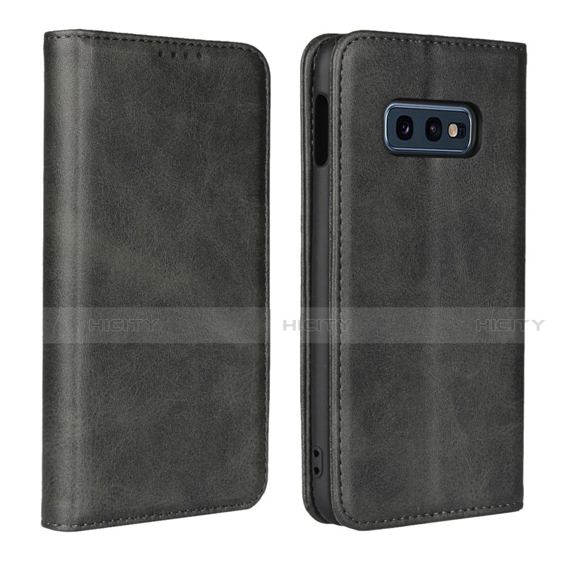 Handytasche Stand Schutzhülle Flip Leder Hülle T07 für Samsung Galaxy S10e Schwarz