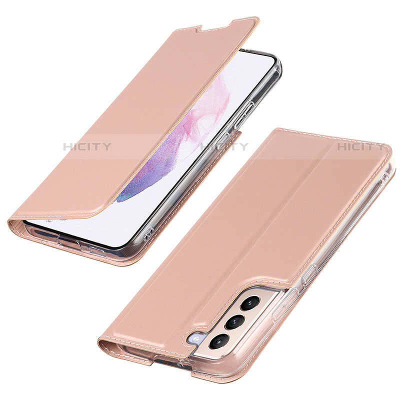 Handytasche Stand Schutzhülle Flip Leder Hülle T07D für Samsung Galaxy S22 Plus 5G Rosegold