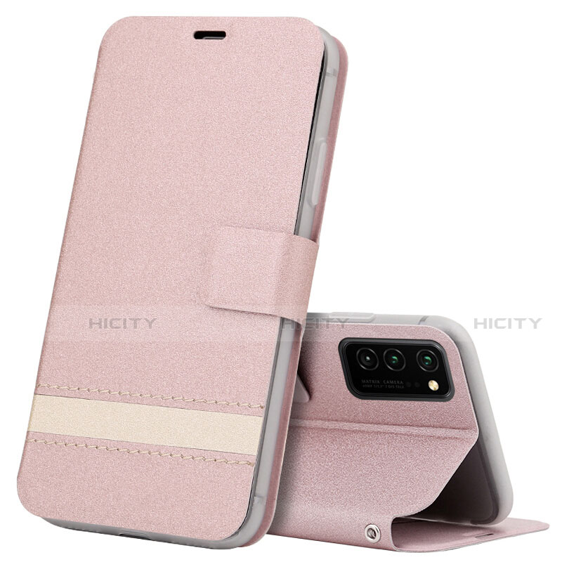 Handytasche Stand Schutzhülle Flip Leder Hülle T08 für Huawei Honor V30 5G Rosegold Plus