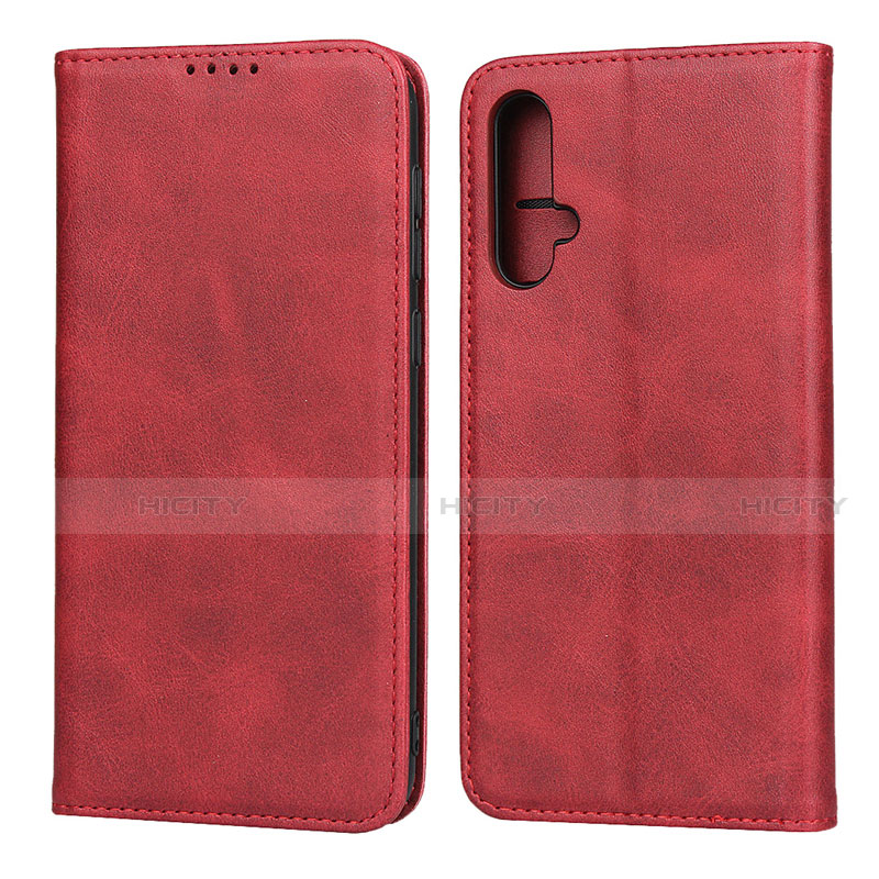 Handytasche Stand Schutzhülle Flip Leder Hülle T08 für Huawei Nova 5 Pro Rot