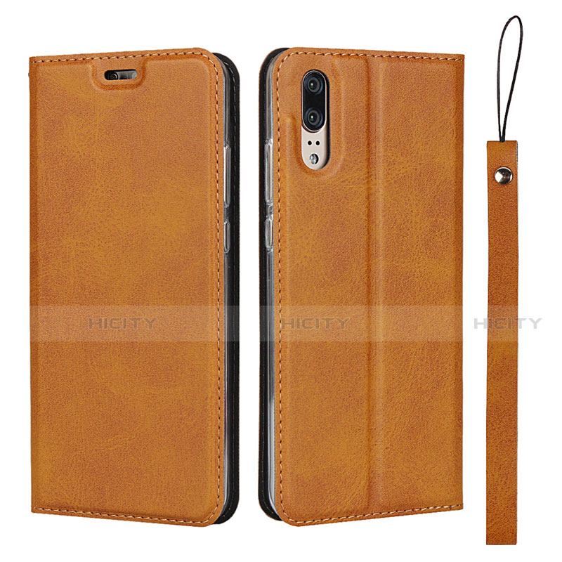 Handytasche Stand Schutzhülle Flip Leder Hülle T08 für Huawei P20 Orange