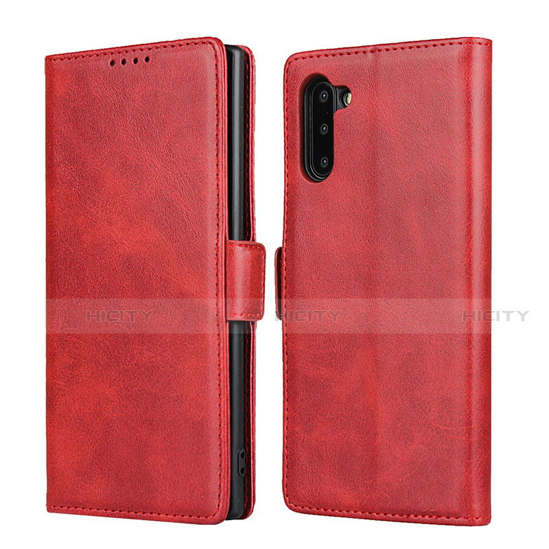Handytasche Stand Schutzhülle Flip Leder Hülle T08 für Samsung Galaxy Note 10 Rot
