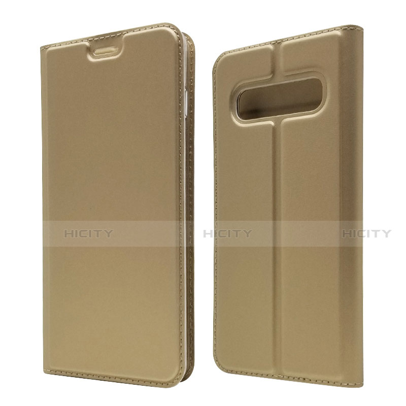 Handytasche Stand Schutzhülle Flip Leder Hülle T08 für Samsung Galaxy S10 5G Gold Plus