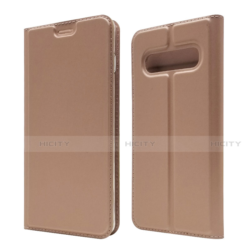 Handytasche Stand Schutzhülle Flip Leder Hülle T08 für Samsung Galaxy S10 5G Rosegold Plus