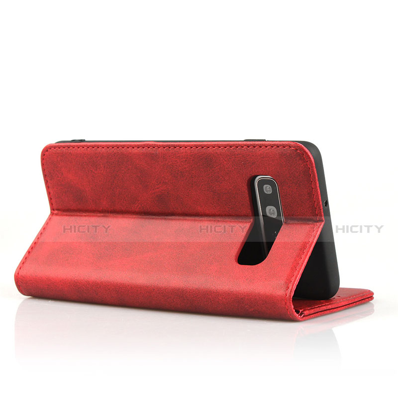 Handytasche Stand Schutzhülle Flip Leder Hülle T08 für Samsung Galaxy S10 Plus groß