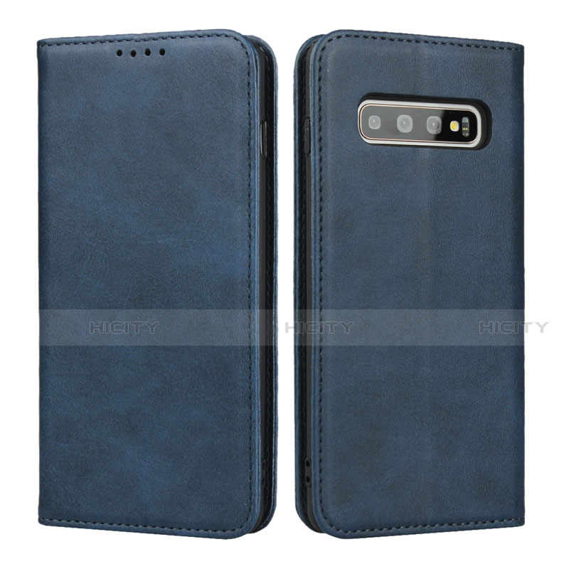 Handytasche Stand Schutzhülle Flip Leder Hülle T08 für Samsung Galaxy S10 Plus Blau