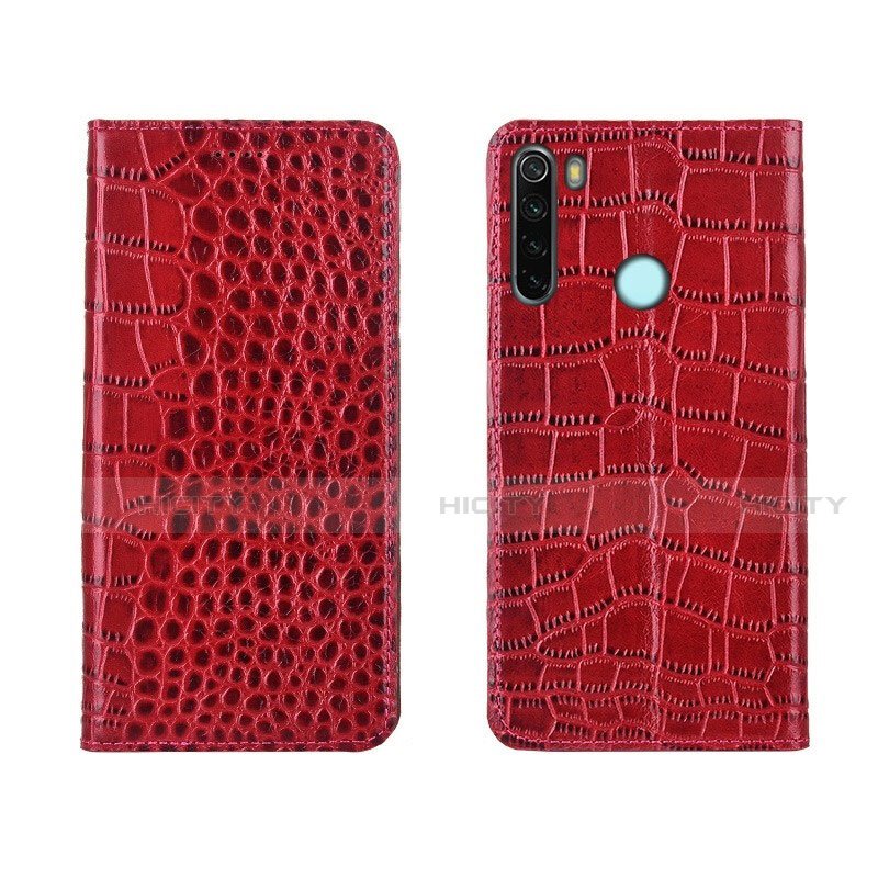 Handytasche Stand Schutzhülle Flip Leder Hülle T08 für Xiaomi Redmi Note 8 (2021) Rot