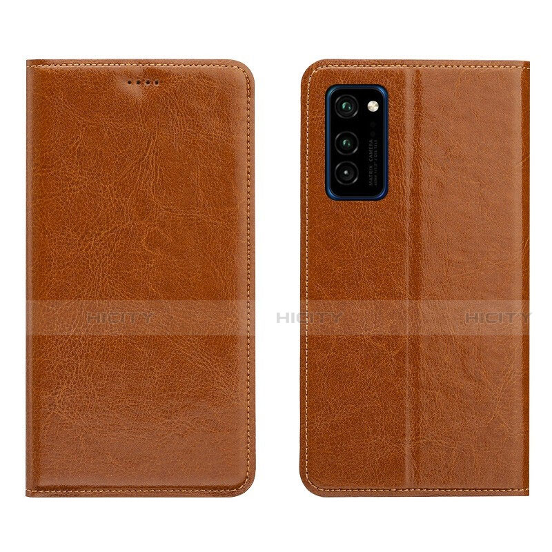 Handytasche Stand Schutzhülle Flip Leder Hülle T09 für Huawei Honor V30 5G Orange Plus