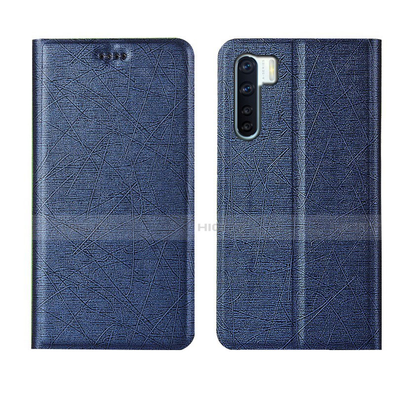 Handytasche Stand Schutzhülle Flip Leder Hülle T09 für Oppo F15 Blau