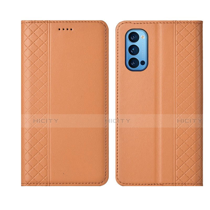 Handytasche Stand Schutzhülle Flip Leder Hülle T09 für Oppo Reno4 Pro 5G Orange