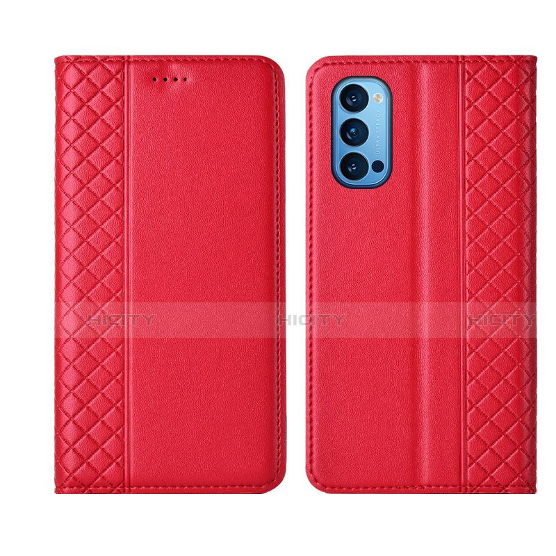 Handytasche Stand Schutzhülle Flip Leder Hülle T09 für Oppo Reno4 Pro 5G Rot