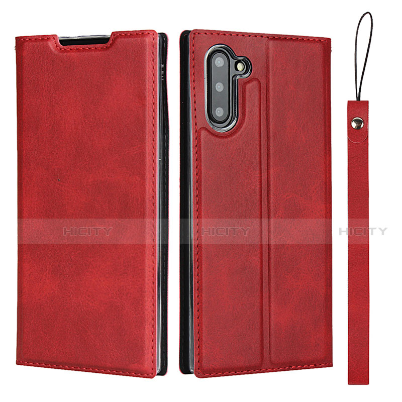 Handytasche Stand Schutzhülle Flip Leder Hülle T09 für Samsung Galaxy Note 10 Rot