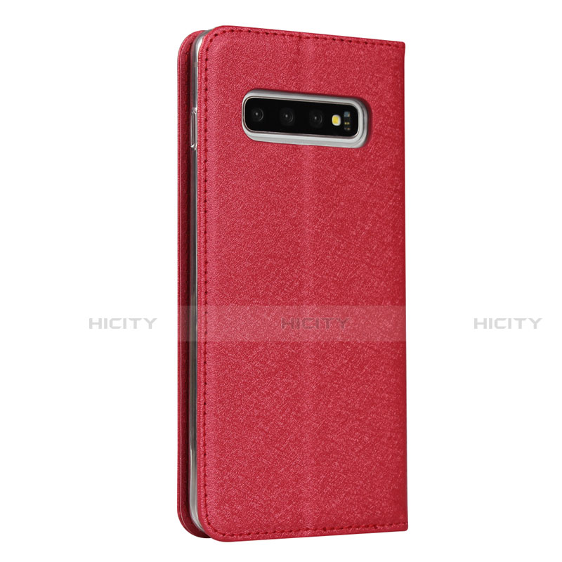 Handytasche Stand Schutzhülle Flip Leder Hülle T09 für Samsung Galaxy S10 Plus groß