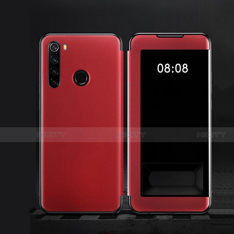 Handytasche Stand Schutzhülle Flip Leder Hülle T09 für Xiaomi Redmi Note 8 (2021) Rot Plus