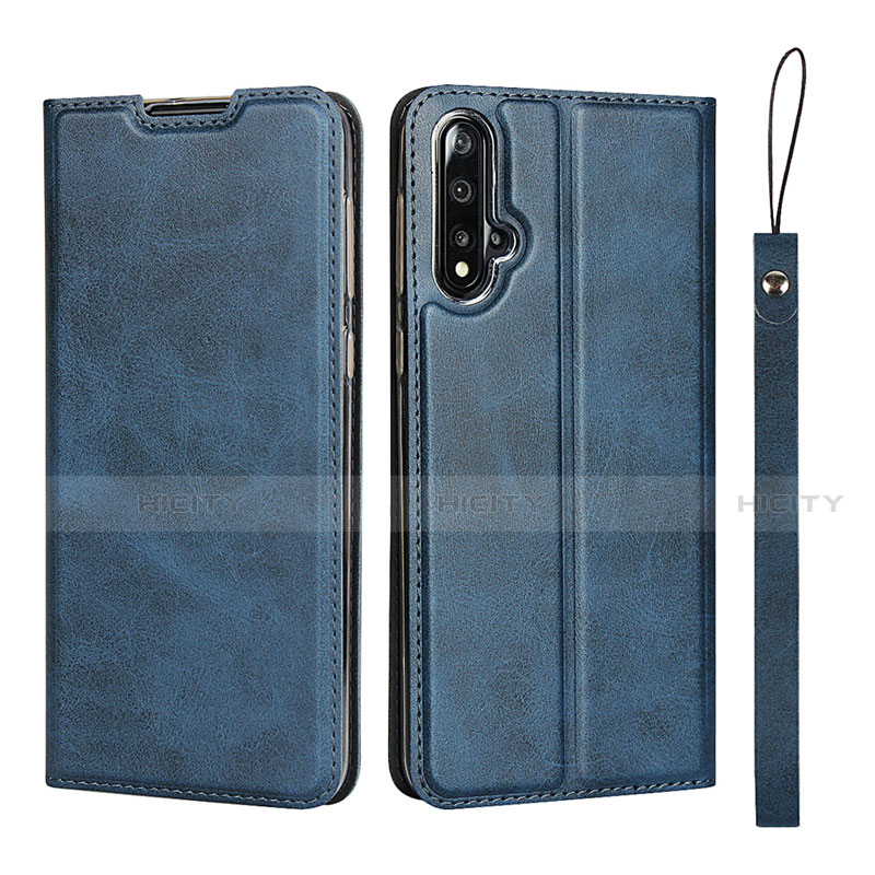 Handytasche Stand Schutzhülle Flip Leder Hülle T10 für Huawei Nova 5 Blau