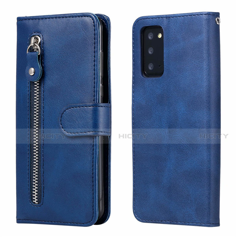 Handytasche Stand Schutzhülle Flip Leder Hülle T10 für Samsung Galaxy Note 20 5G Blau