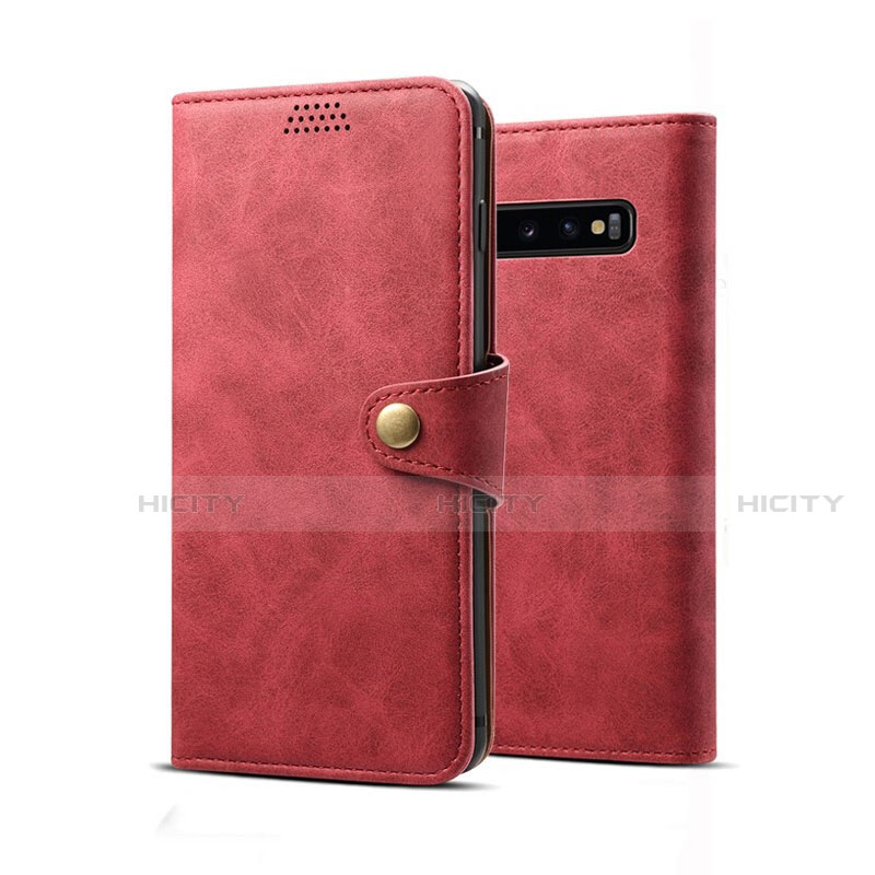 Handytasche Stand Schutzhülle Flip Leder Hülle T10 für Samsung Galaxy S10 5G Rot Plus