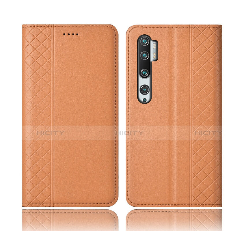 Handytasche Stand Schutzhülle Flip Leder Hülle T10 für Xiaomi Mi Note 10 Pro Orange Plus